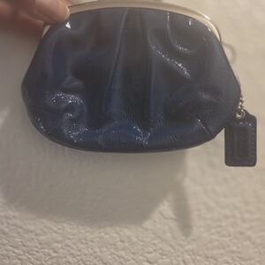 Coach Shiny Navy Clutch